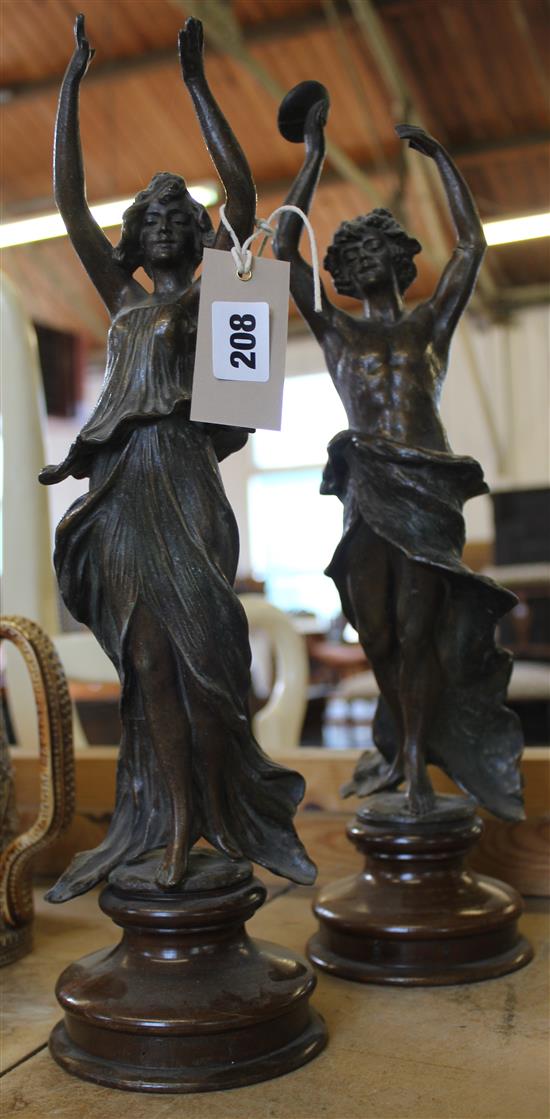 Pair Spelter figures